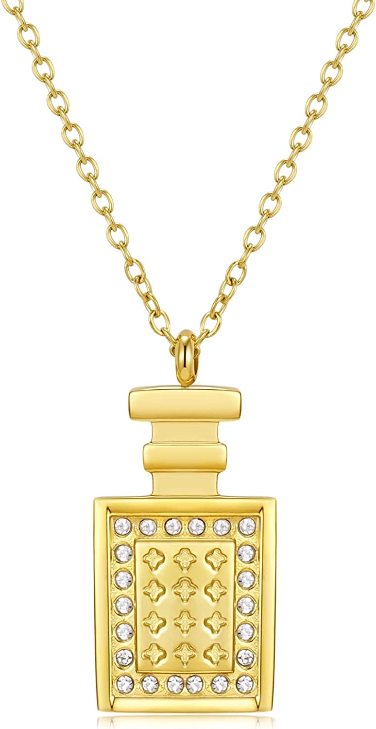 Stainless Steel 14K Gold Plated Hypoallergenic Necklace Pendant Personalized Coin Chain for Women