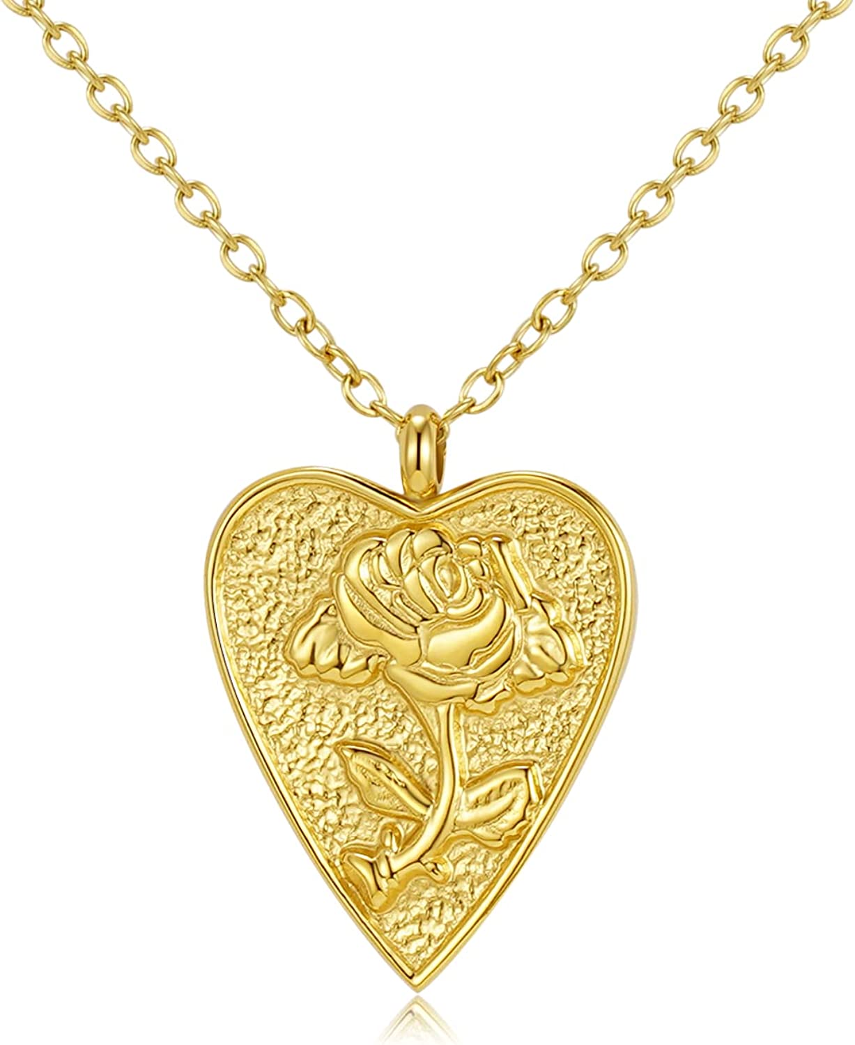 Stainless Steel 14K Gold Plated Hypoallergenic Necklace Pendant Personalized Coin Chain for Women