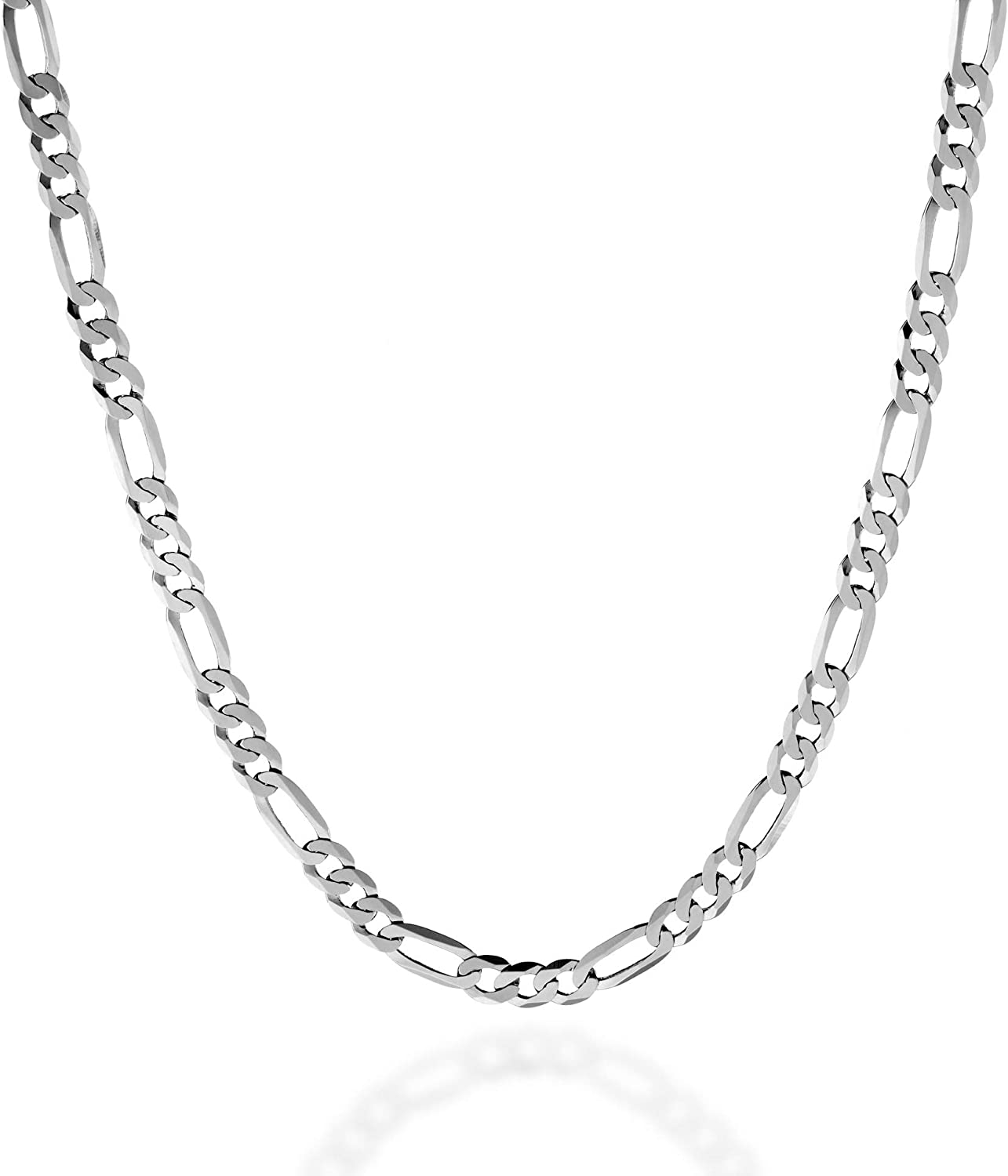 Chain in 925 Sterling Silver Italian 5MM Necklace for Women Men Girls Boys - 16 to 30 Inch - Premium Quality Made in Italy Certified - Gift Box Included