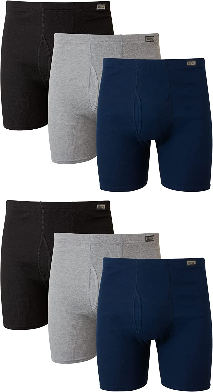 Men's Tagless Comfort Soft Boxer Briefs with Covered Waistband-Multiple Packs Available