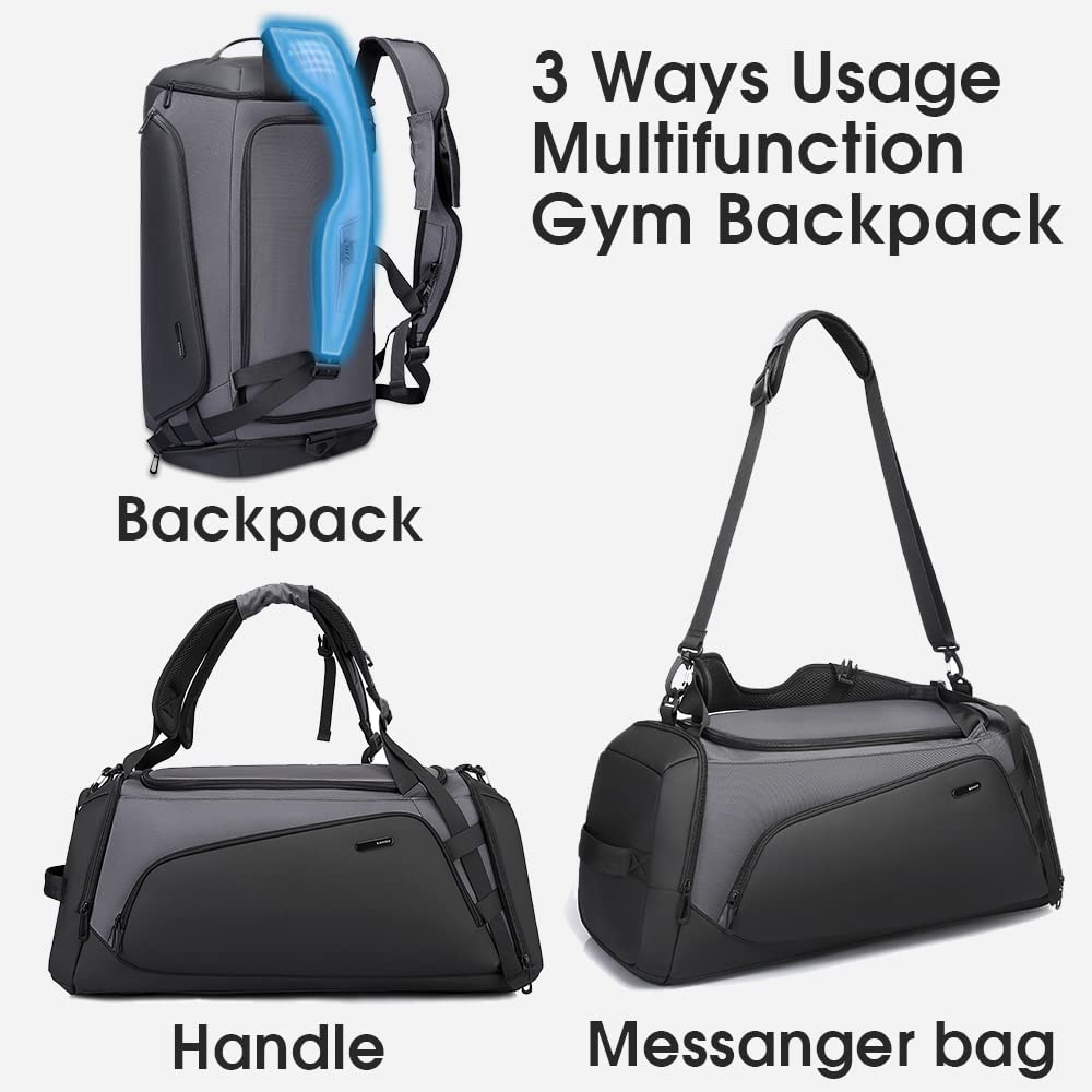 BANGE Gym Bag For Men,Dry And Wet Depart Pocket Sports Duffel Backpack With Shoes Compartment,Short-Distance Trip Duffel Gym Bag for Men Women