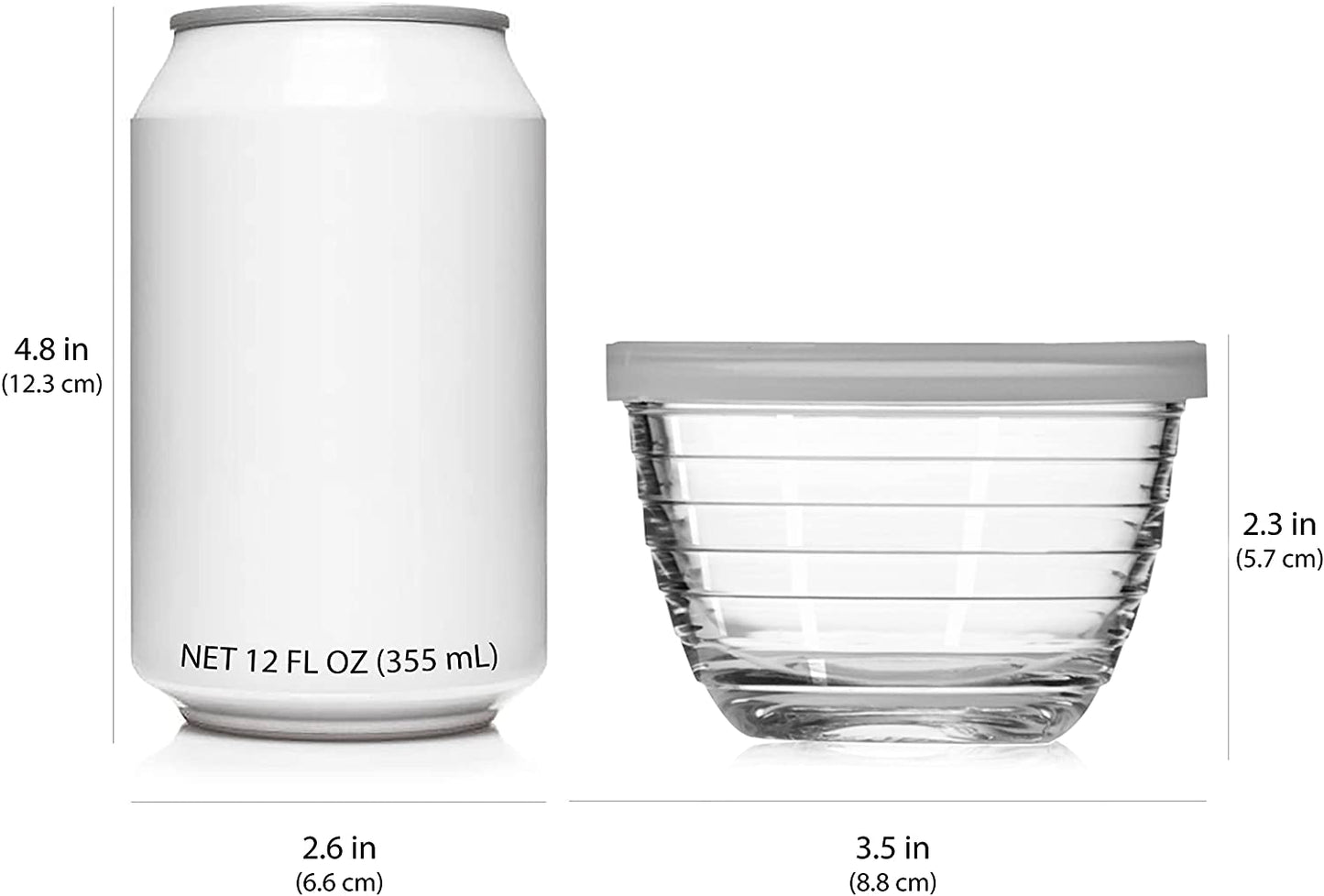 Small Glass Bowls with Lids, 6.25 ounce, Set of 8, Clear, 3.45-inch -