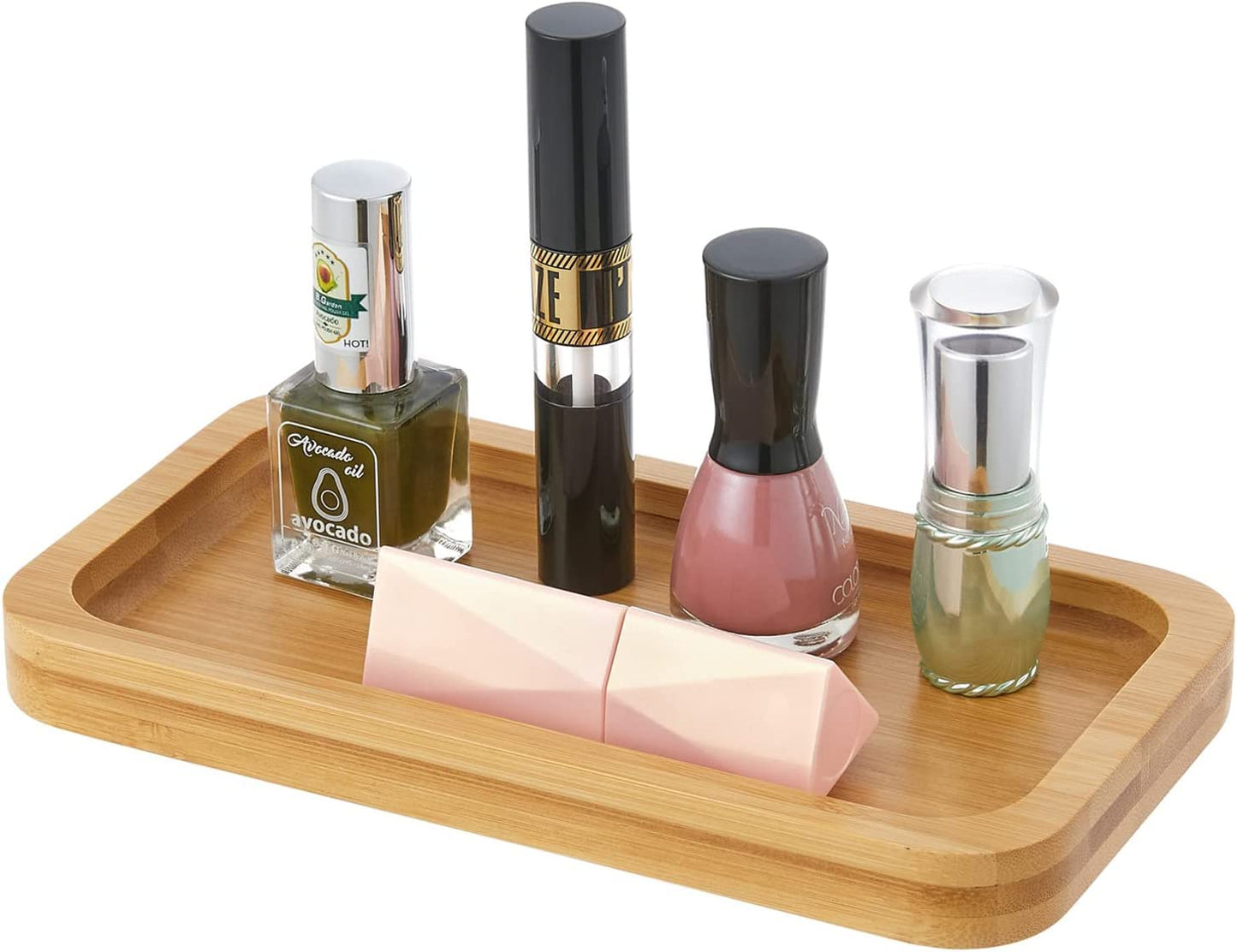 Bamboo Vanity Tray, Bathroom Tray Bamboo Tray Toilet Tank Tray Sink Tray Bathroom Countertop Organizer Holder for Candle Perfume Ring Earring Soap Dispenser
