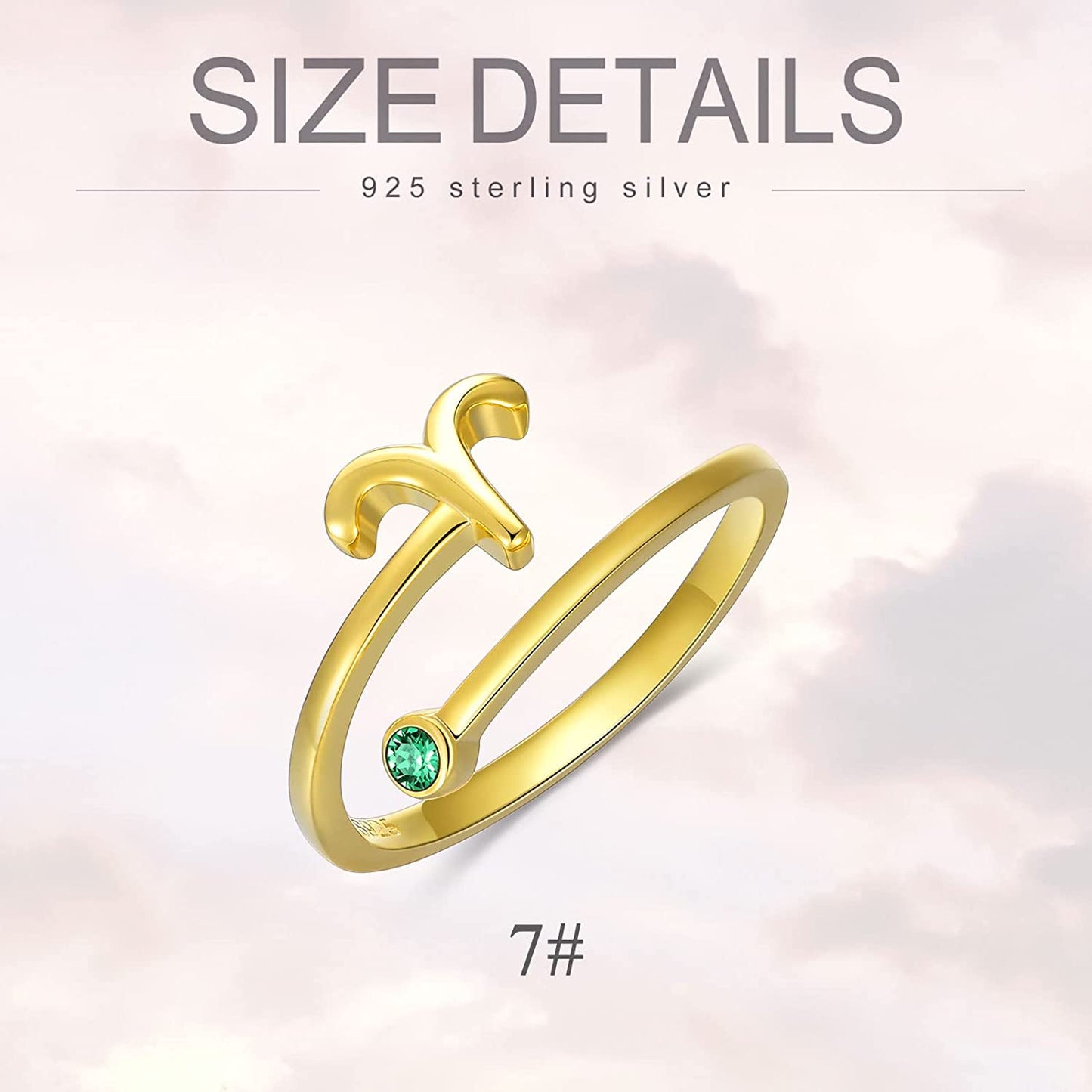 Pytali Personalized Zodiac Sign Birthstone Women's Ring