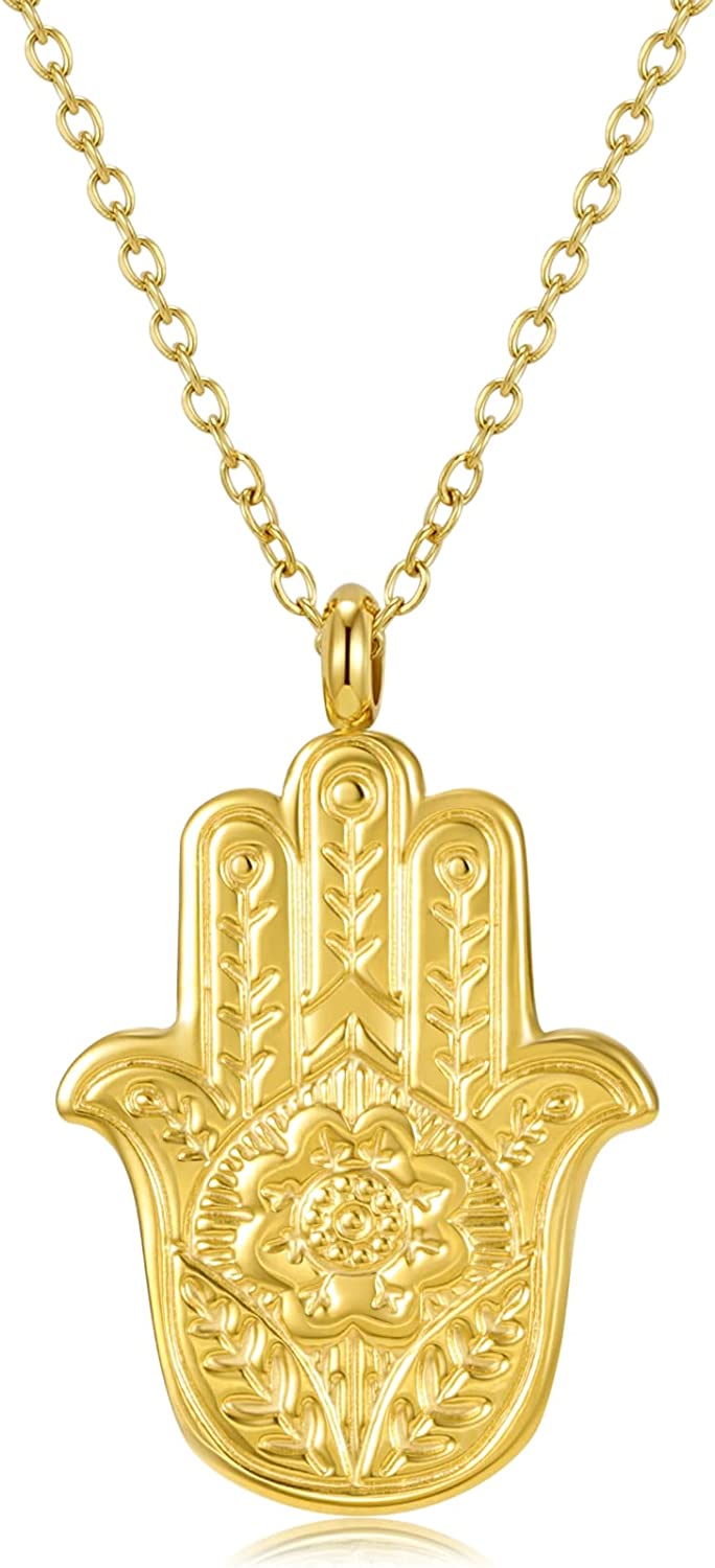 Stainless Steel 14K Gold Plated Hypoallergenic Necklace Pendant Personalized Coin Chain for Women