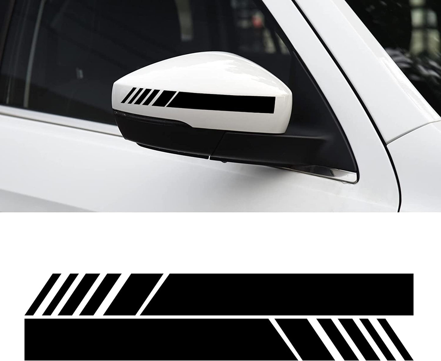 Car Exterior Accessories Rear View Mirror Stickers Decor Car Body Sticker Vinyl 4pcs (Black)