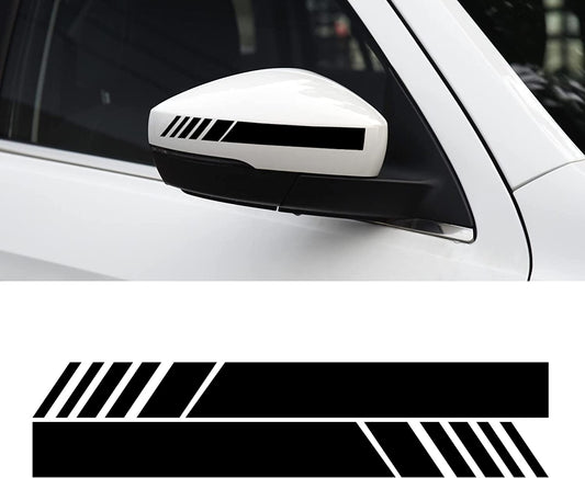 Car Exterior Accessories Rear View Mirror Stickers Decor Car Body Sticker Vinyl 4pcs (Black)