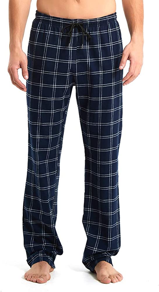 Mens Tall Pajama Pants 34/36/38 Long Inseam Plaid Lounge Pants Sleepwear Pajama Bottoms 100% Cotton