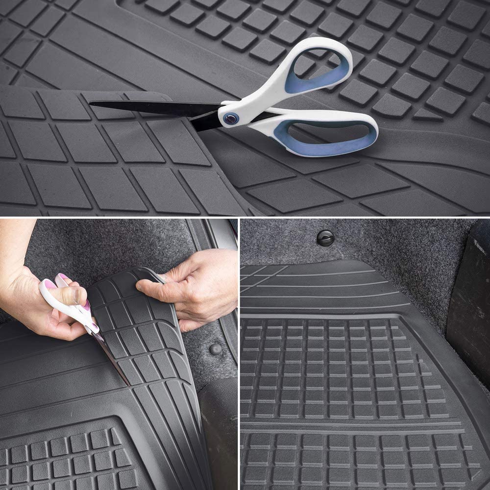 Premium FlexTough All-Protection Cargo Mat Liner – w/Traction Grips & Fresh Design, Heavy Duty Trimmable Trunk Liner for Car Truck SUV, Black (OF-985-BK)