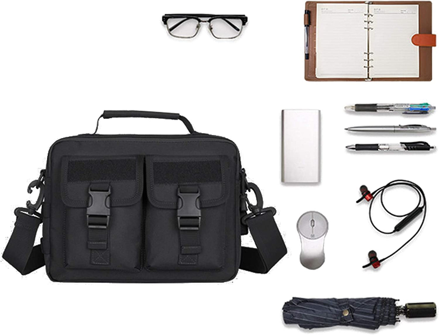 Tactical Messenger Bag Multifunction Nylon Shoulder Briefcase Handbags with USB Port