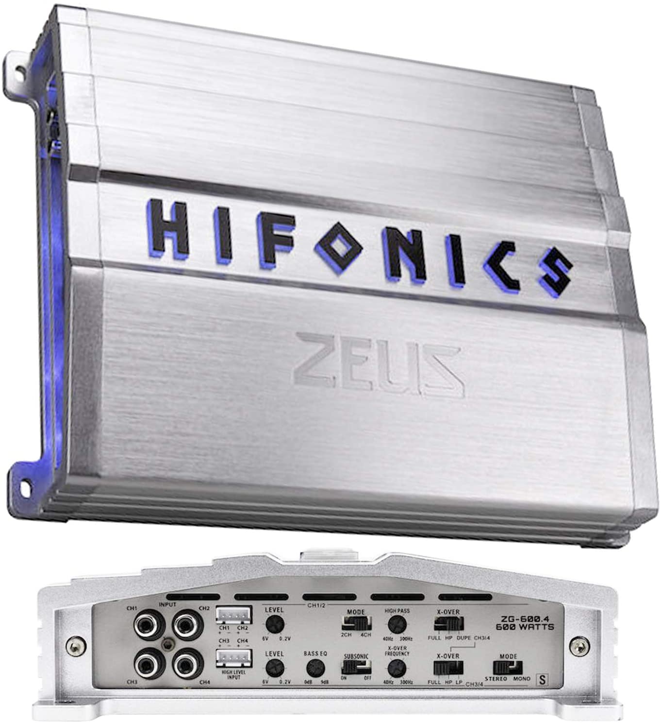 ZG-600.4 600W Zeus Gamma Series 4-Channel Car Audio Subwoofer Amplifier with Gravity Magnet Phone Holder