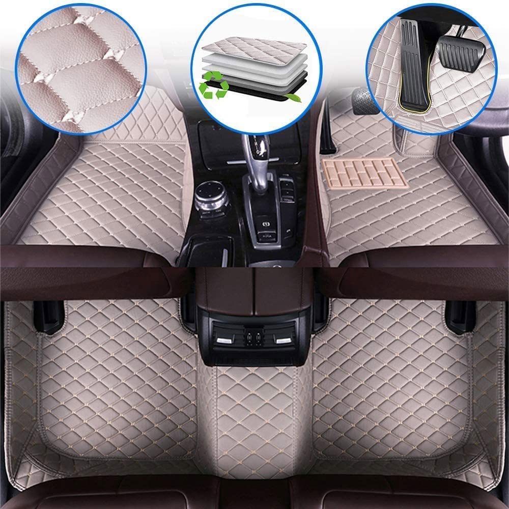 Car Floor Mats Custom Floor Mats for Cars Fit 96% Truck SUV Sedan, Automotive Weathertech Floor Mats All Weather, Waterproof Car Carpets for Women Men, 3D Diamond Leather Full Coverage