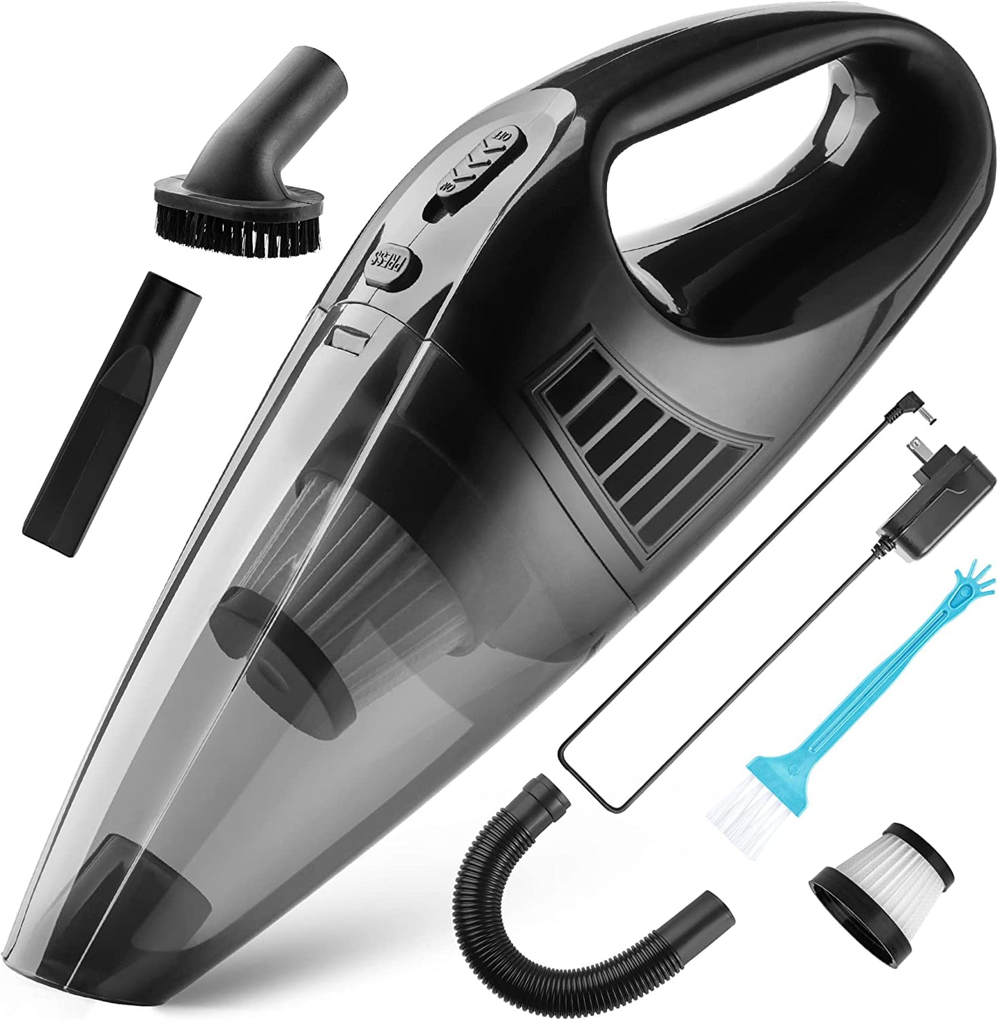 Cordless Handheld Vacuum Cleaner w/HEPA Filter, Rechargeable Lithium Ion & Charging Cable for Indoor Household Use (Black)