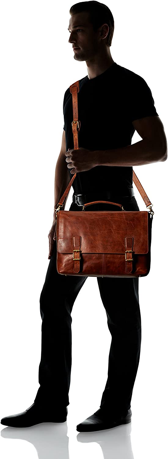 Men's Logan Top Handle Messenger Bag, Cognac, One Size,Standard