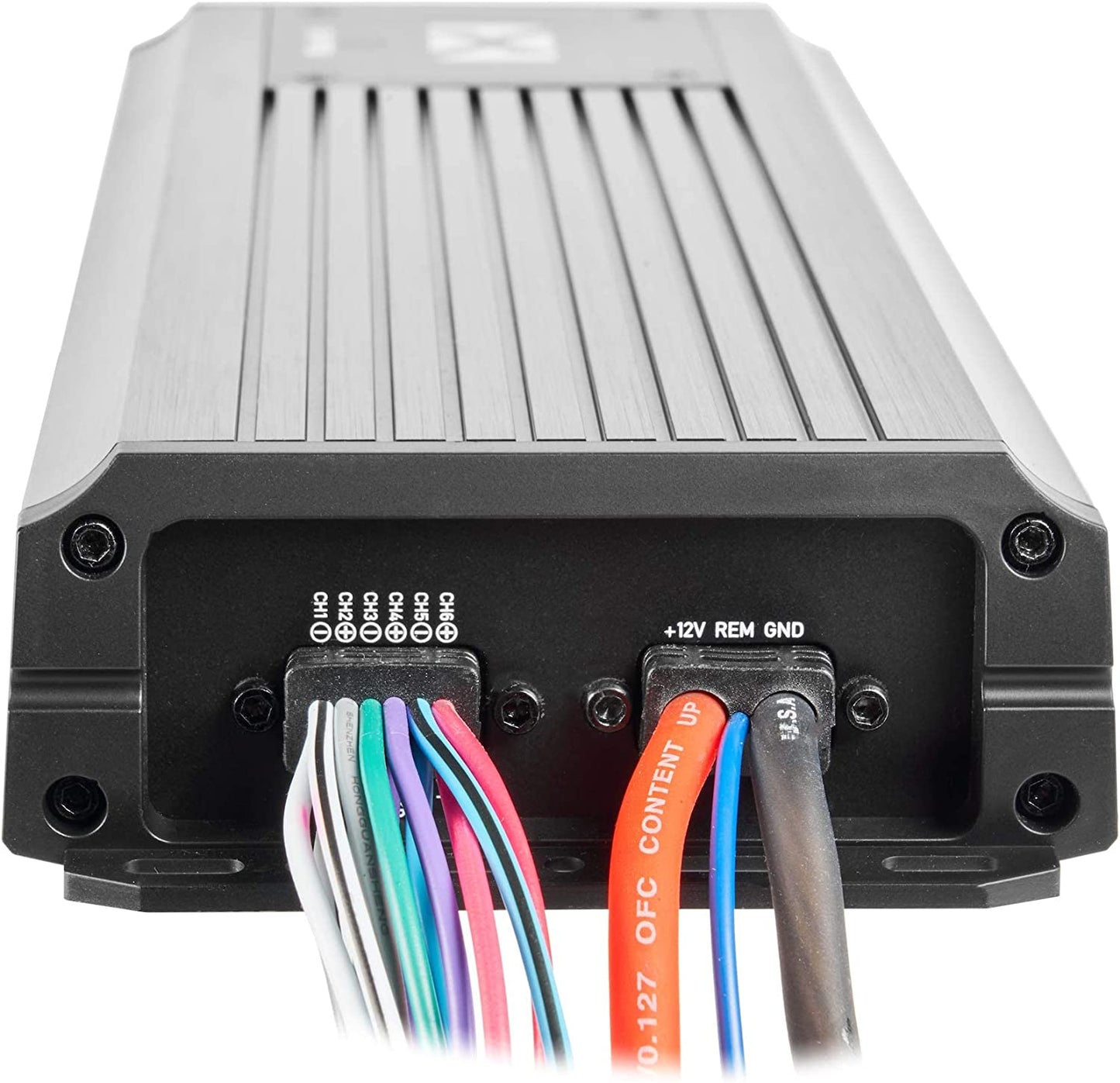 Marine-V Series 6-Channel Bridgeable Micro Class D Compact Car Amplifier (900W Total RMS) | IPX67 Waterproof Rating