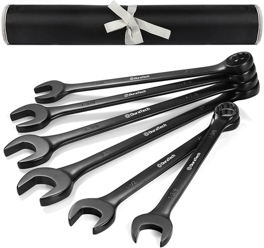 Jumbo Combination Wrench Set , SAE, 6-piece, 1-3/8'' to 2'', Chrome Vanadium Steel, Black Electrophoretic Coating, with Pouch