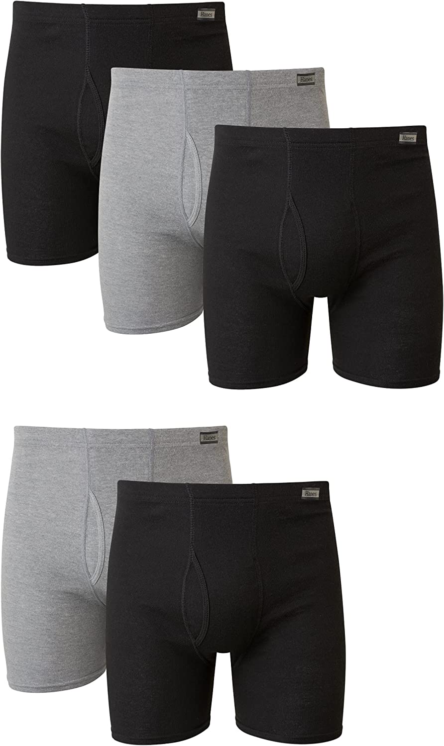 Men's Tagless Comfort Soft Boxer Briefs with Covered Waistband-Multiple Packs Available