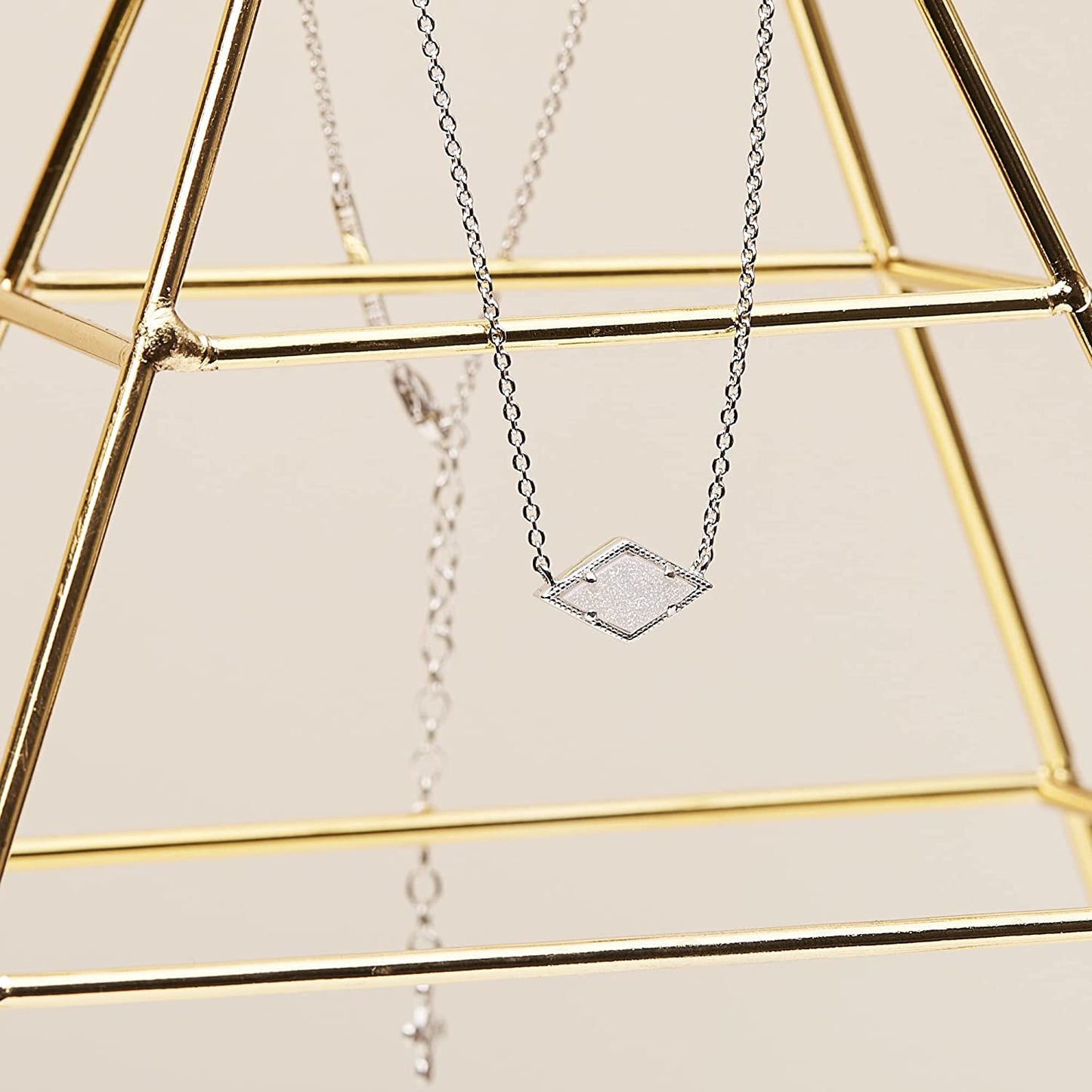 Helen of New York - 925 Sterling Silver Drusy Pendant Necklace - Timeless Design, 15”+2” Extender
