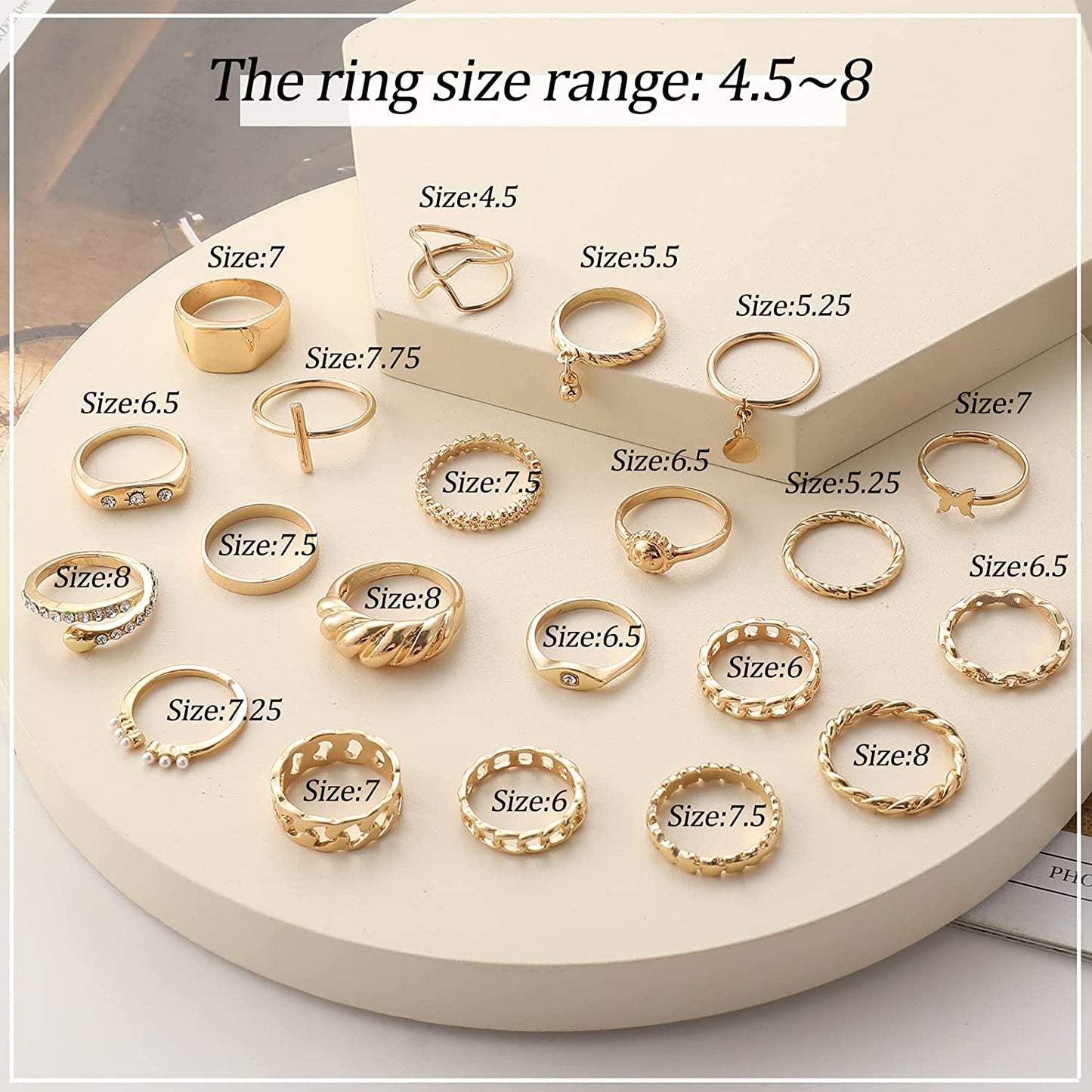 68 Pcs Gold Knuckle Rings Set for Women Girls, Stackable Rings Boho Joint Finger Midi Rings Silver Hollow Carved Crystal Stacking Rings Pack for Gift