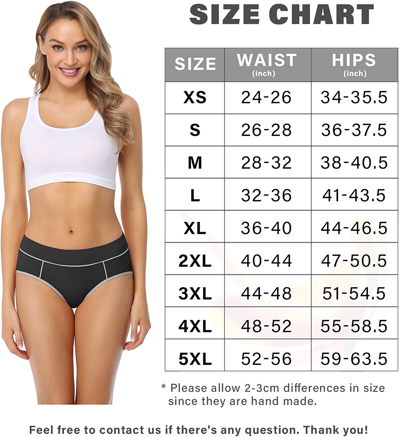 Women's Cotton Stretch Underwear Comfy Mid Waisted Briefs Ladies Breathable Panties Multipack