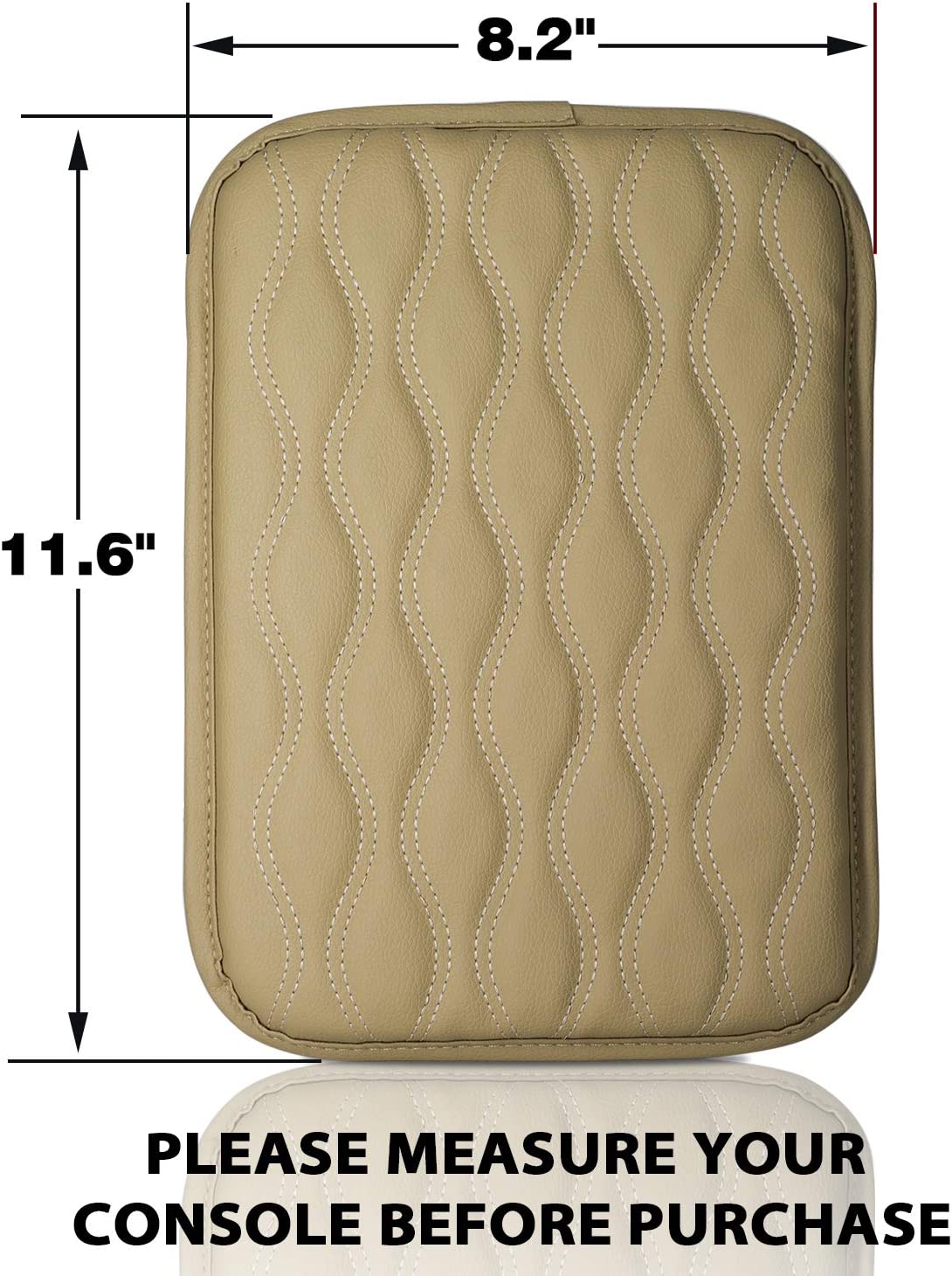 Universal Center Console Cover for Most Vehicle, SUV, Truck, Car, Waterproof Armrest Cover Center Console Pad, Car Armrest Seat Box Cover Protector (Beige)