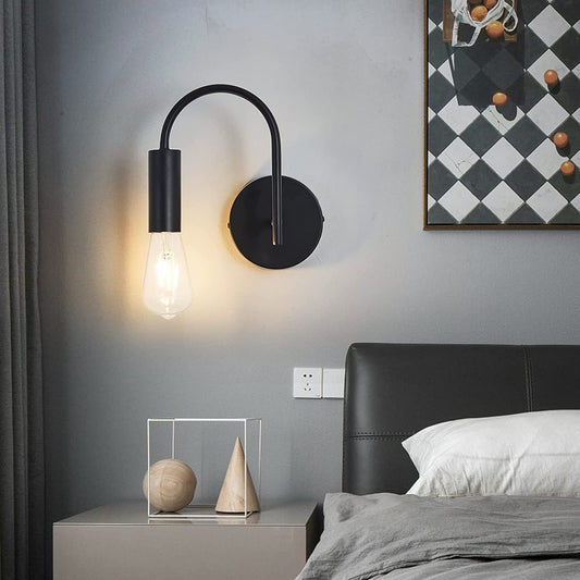 Wall Sconce,Black Wall Light Fixture,1-Light Metal Wall Light for Foyer Bedroom Living Room Dining Room.