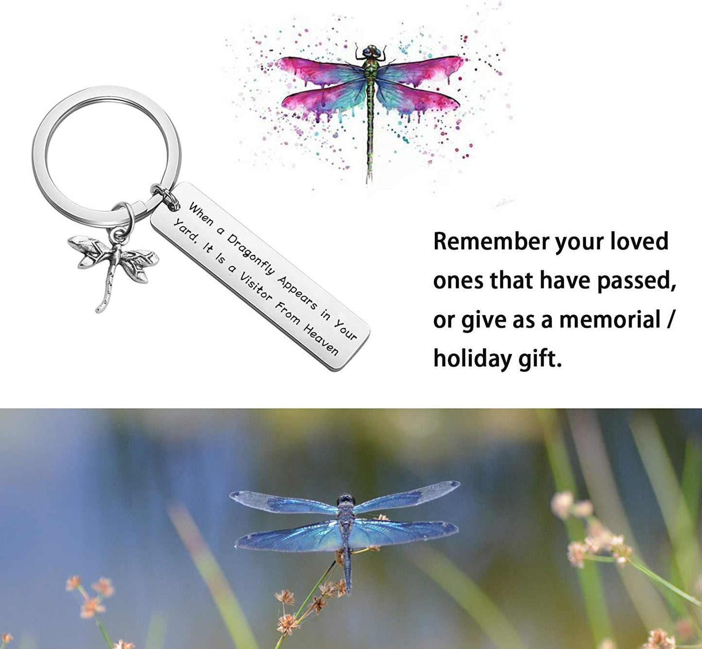 Dragonfly Gift Dragonfly Memorial Gift Loss of Love One Gift Remembrance Gift Dragonfly Lover Gift When a Dragonfly Appears in Your Yard It is a Visitor from Heaven