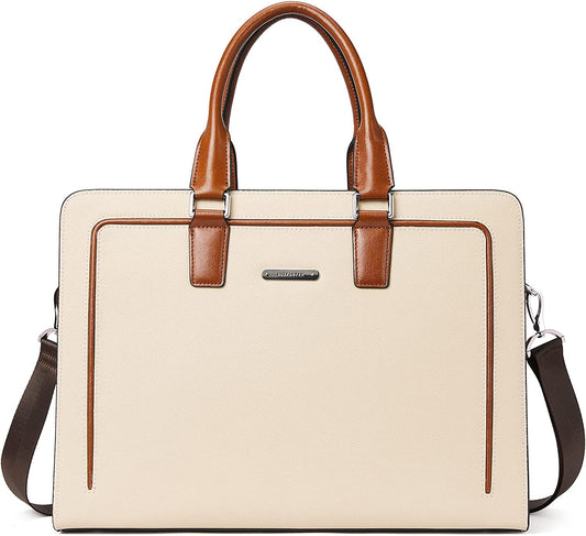 Women Genuine Leather Briefcase Tote Business Vintage Handbag 15.6" Laptop Shoulder Messenger Bag