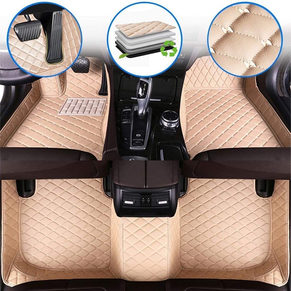 Car Floor Mats Custom Floor Mats for Cars Fit 96% Truck SUV Sedan, Automotive Weathertech Floor Mats All Weather, Waterproof Car Carpets for Women Men, 3D Diamond Leather Full Coverage