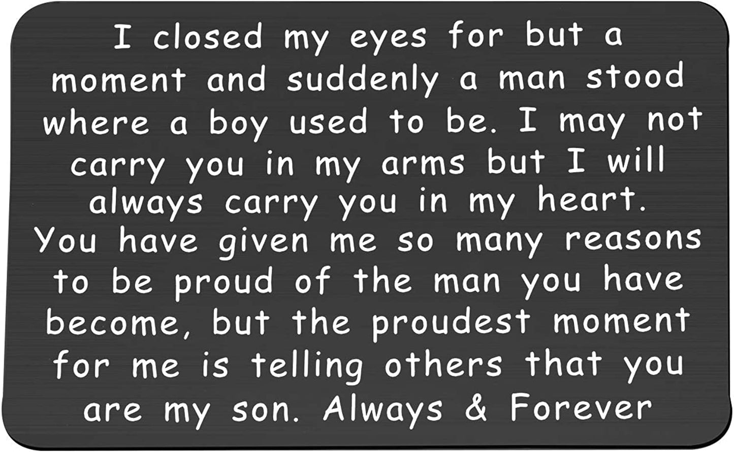Wallet Card Proud of You Gifts I Closed My Eyes for A Moment Engraved Wallet Card for Son for Men