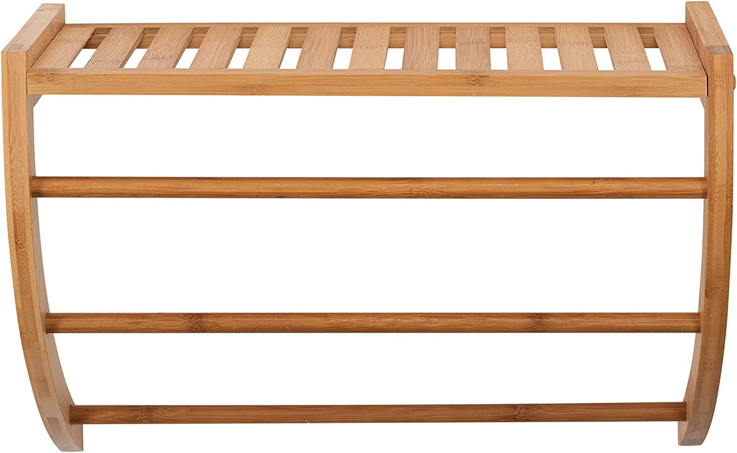 Organize It All Bamboo Wall Mount Shelf and Towel Rack, 3 Bars, Bathroom Storage and Organization