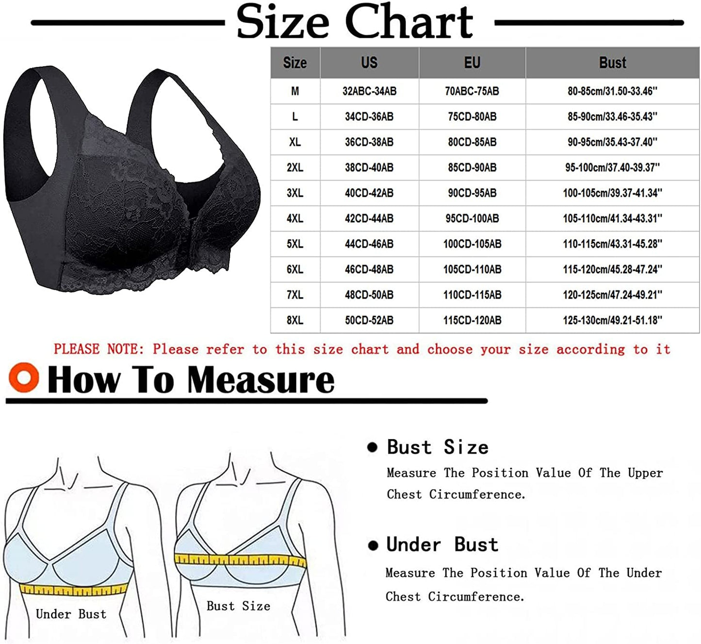 Bras for Women, Women's Adjustable Sports Front Closure Extra-Elastic Breathable Lace Trim Bra, Ladies Comfortable