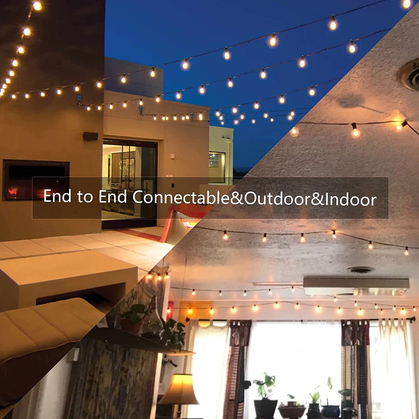 100Feet Outdoor String Lights LED,Shatterproof G40 Edison Outdoor Patio String Lights Pergola UL Listed Waterproof Outside String Lights Commercial Lighting Backyard Bistro Party Decor