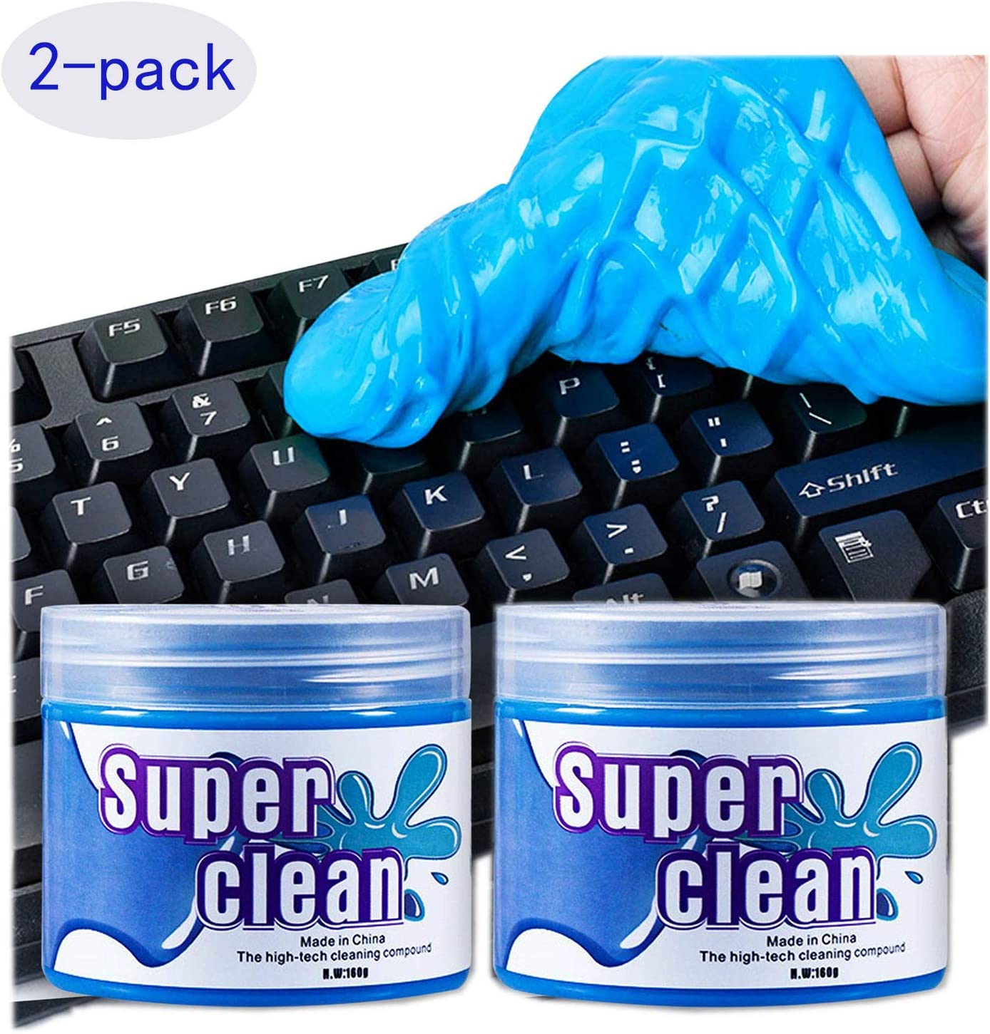 Cleaning Gel for Car Detailing Tools Keyboard Cleaner Automotive Dust Air Vent Interior Detail Detailing Putty Universal Dust Cleaner for Auto Laptop Home Car Slime Cleaner, 2 Pack