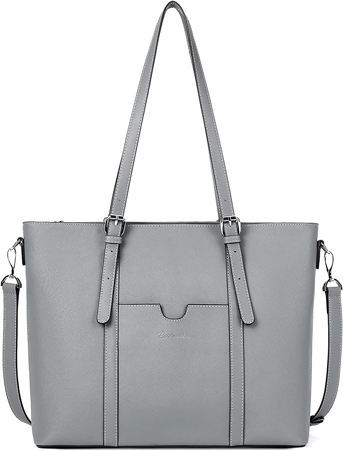 Women Leather Laptop Tote Office Shoulder Handbag Vintage Briefcase 15.6 inch Computer Work Purse