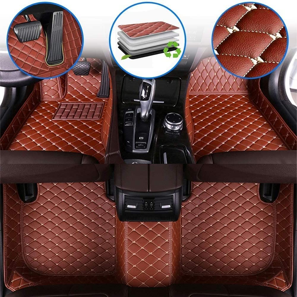 Car Floor Mats Custom Floor Mats for Cars Fit 96% Truck SUV Sedan, Automotive Weathertech Floor Mats All Weather, Waterproof Car Carpets for Women Men, 3D Diamond Leather Full Coverage