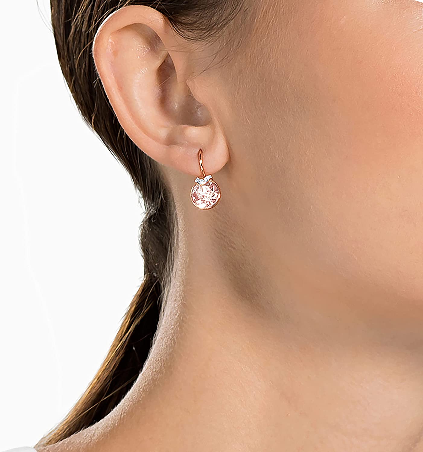 Women's Bella V Earrings Collection, Gray Crystals, Pink Crystals, Clear Crystals