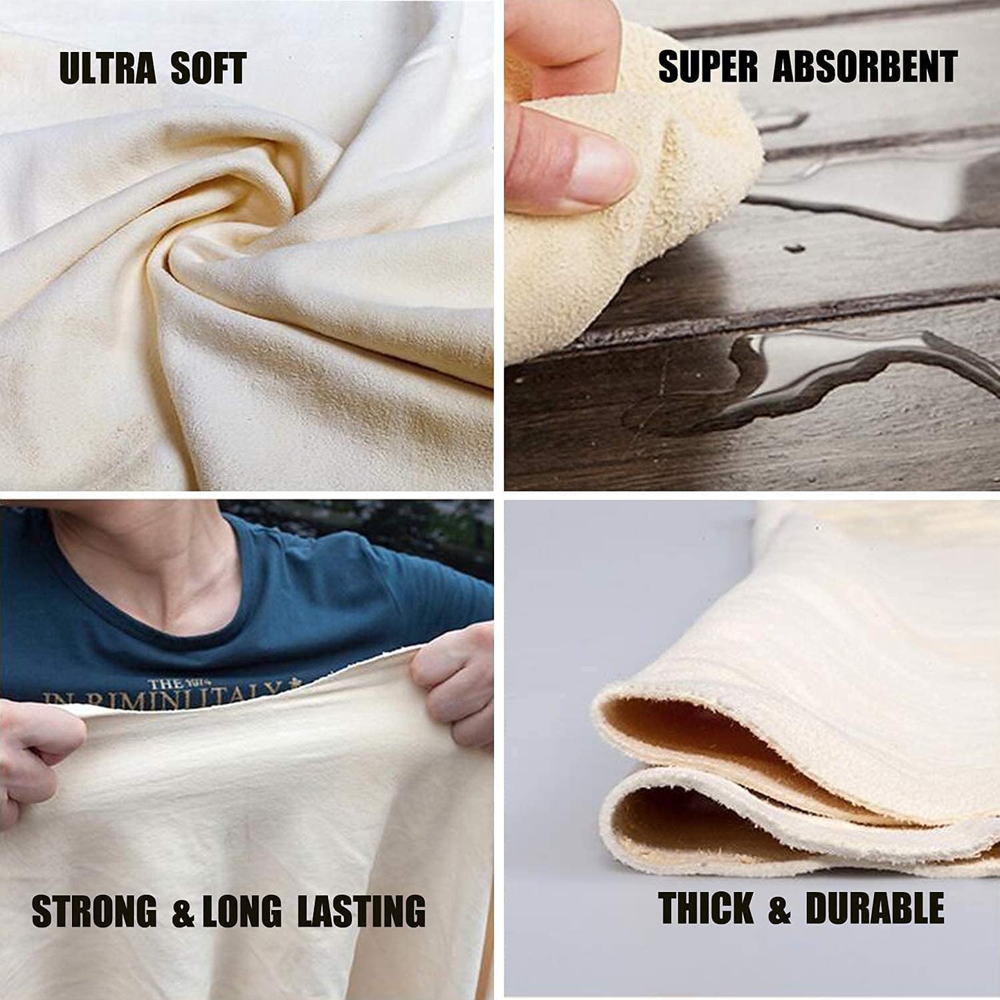 Cloth for Car - 35'' x 23.6'' - Drying Towel Natural Shammy Towel Real Leather Washing Cloth Cleaning Towel Car Wipes