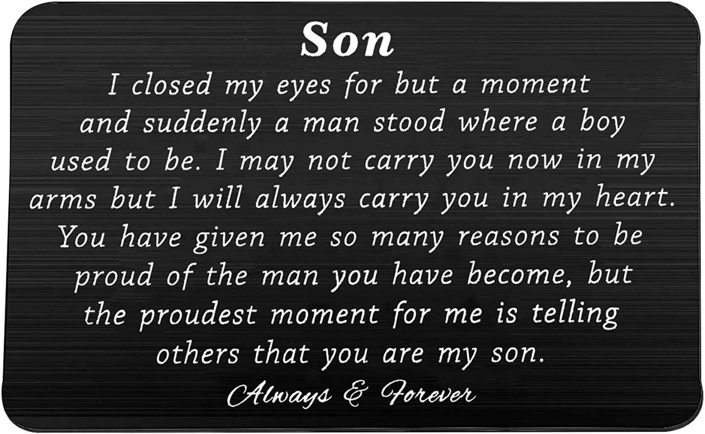 My Son Wallet Card Proud of You Gifts I Closed My Eyes for A Moment Engraved Wallet Card for Son for Men