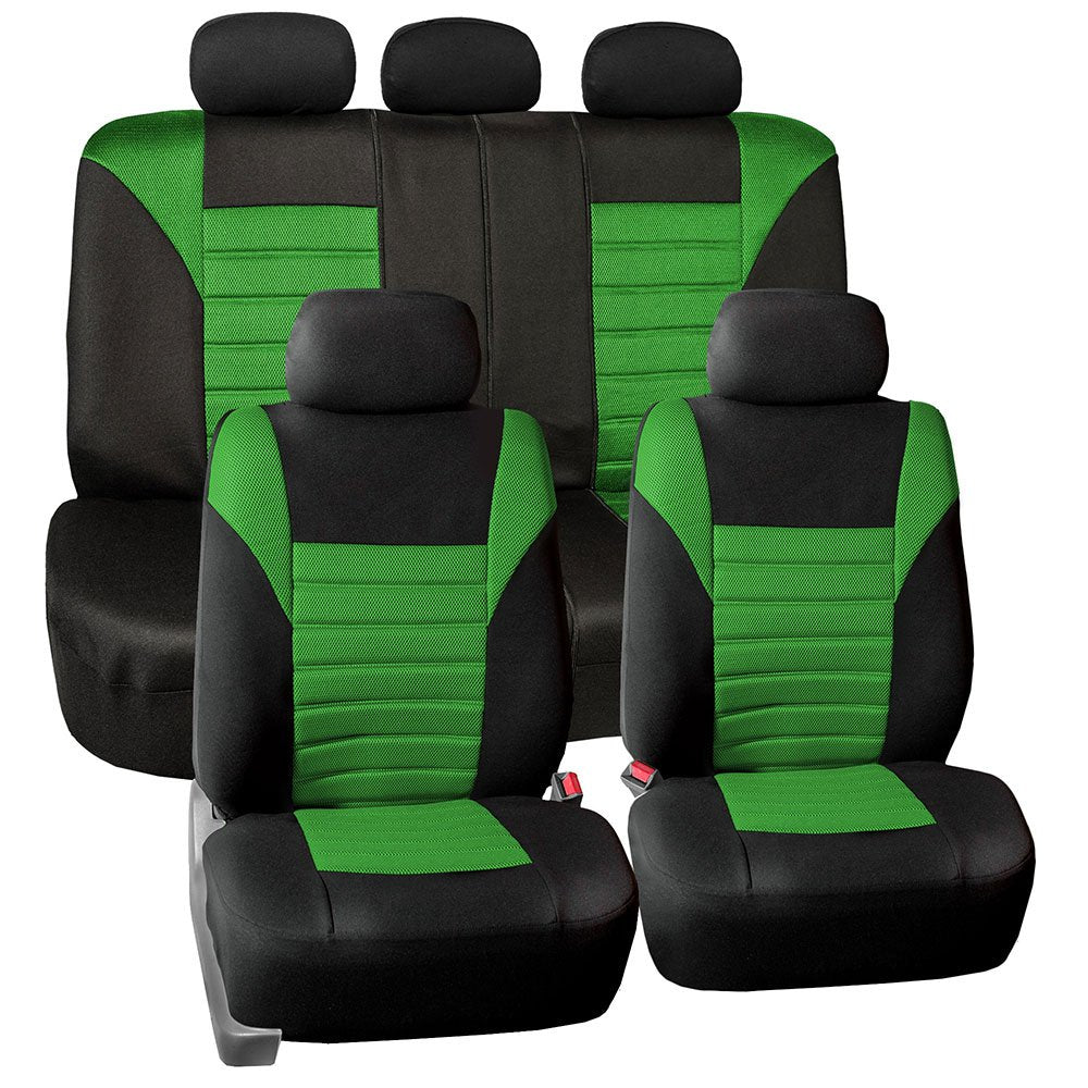 Automotive Seat Covers Beige Universal Fit Full Set Premium 3D Air Mesh Design fits Most Cars, SUVs, and Trucks (Airbag and Rear Split Bench Compatible) FH Group FB068BEIGE115