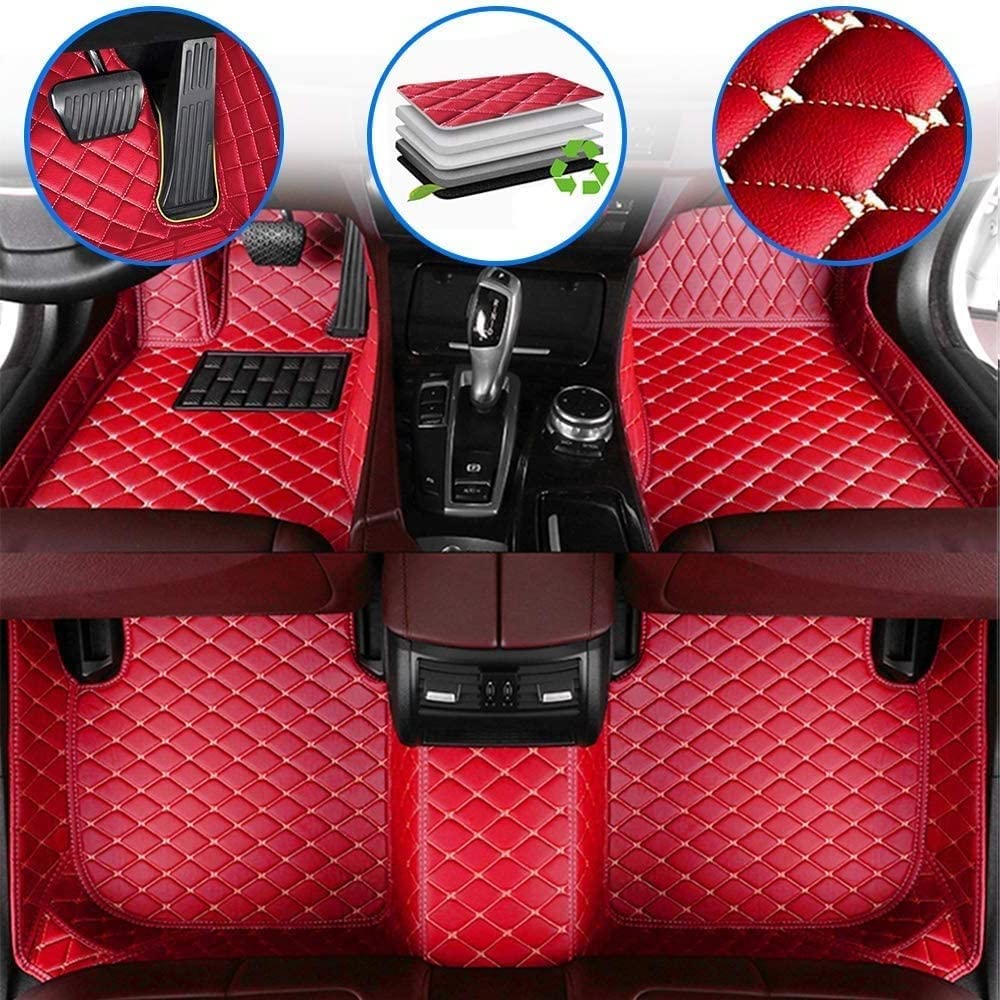 Car Floor Mats Custom Floor Mats for Cars Fit 96% Truck SUV Sedan, Automotive Weathertech Floor Mats All Weather, Waterproof Car Carpets for Women Men, 3D Diamond Leather Full Coverage