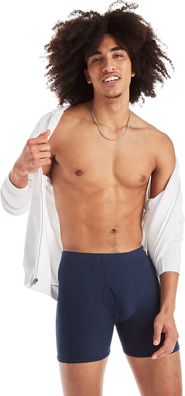 Men's Tagless Comfort Soft Boxer Briefs with Covered Waistband-Multiple Packs Available