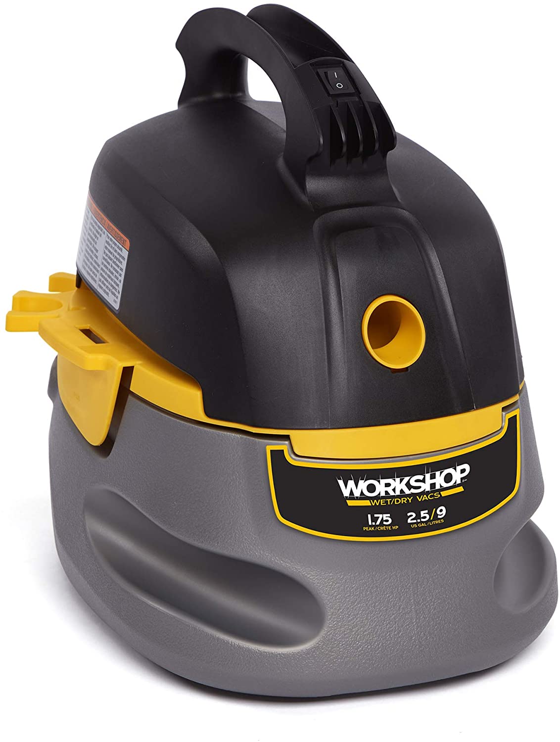 Wet/Dry Vacs Vacuum WS0255VA Compact, Portable Wet/Dry Vacuum Cleaner, 2.5-Gallon Small Shop Vacuum Cleaner, 1.75 Peak HP Portable Vacuum, Gray