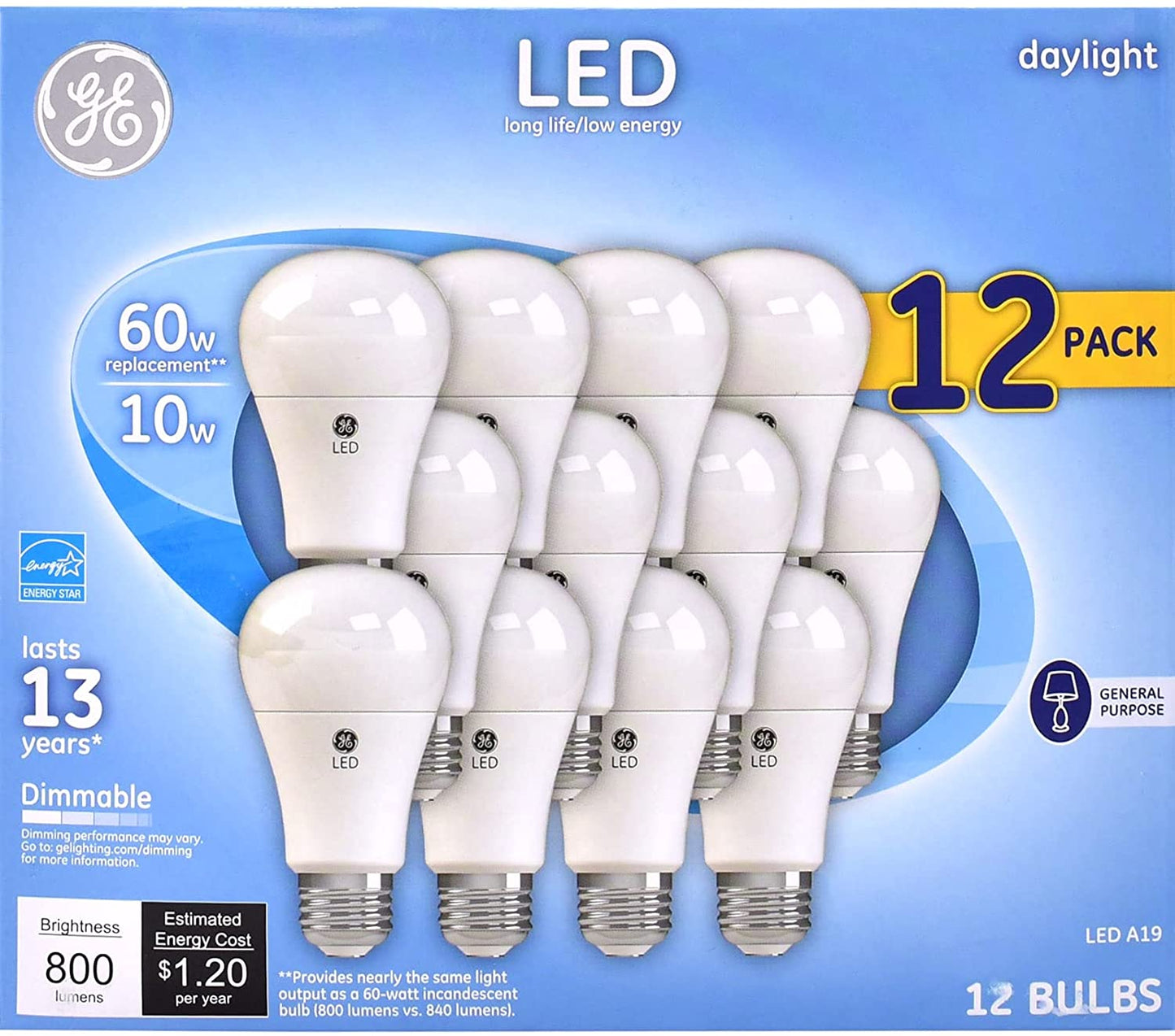 Soft White 60 Watt Replacement LED Light Bulbs, General Purpose, Dimmable Light Bulbs 12 Pack (Soft White, 12 Pack) (12)