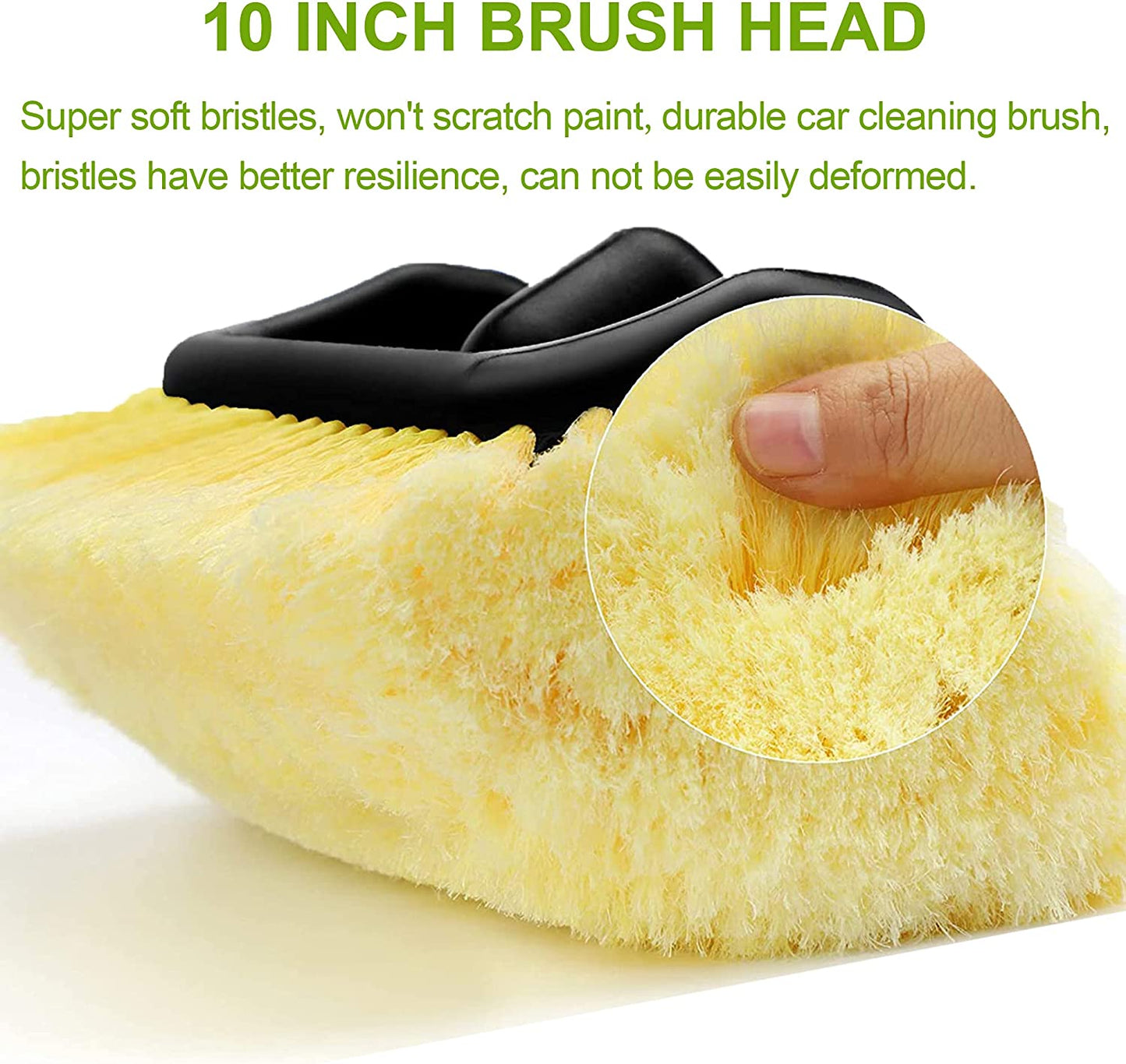 51-Inch Car Wash Brush with 10-Inch Soft Bristle, On/Off Switch for Car Truck Boat Washing Brush, Perfect for Cleaning House Siding, Auto Cars, Trucks, SUV, RV, Floors and More!
