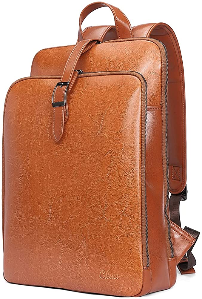 Womens Backpack Purse Leather 15.6 Inch Laptop Travel Business Vintage Large Shoulder Bags