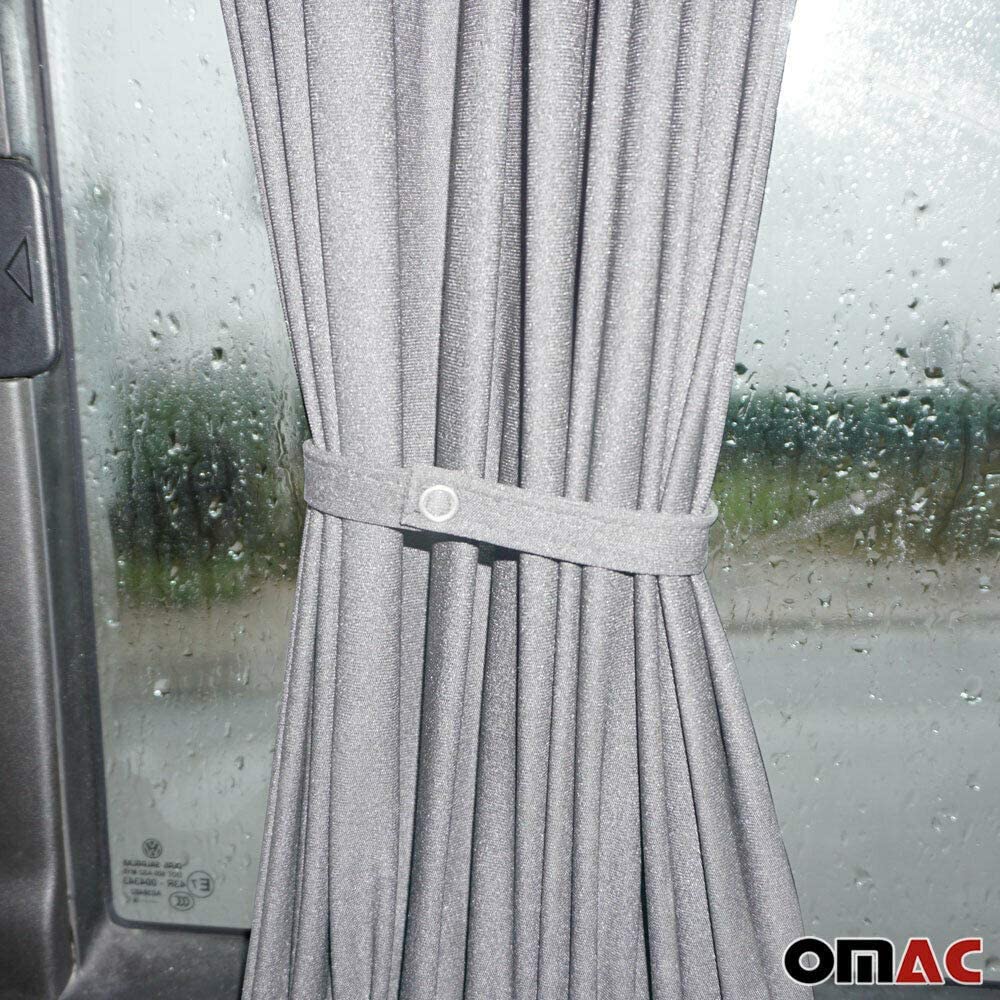 Car Side Window Sun Shades Van Curtain Kit Fits MB Sprinter 2006-2018 Long Wheelbase / Barn Door | UV Protection Curtain Vehicle Slidable Retractable 14 pcs (Single Sliding Door, Gray)