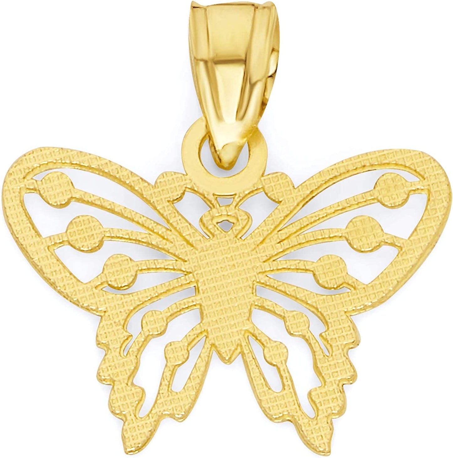10k Solid Real Gold Butterfly Pendant Dainty Animal Charm Casual Everyday Wear Jewelry Charm