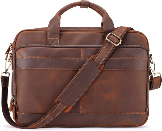 Leather Briefcase for Men,Business Travel Laptop Messenger Bags