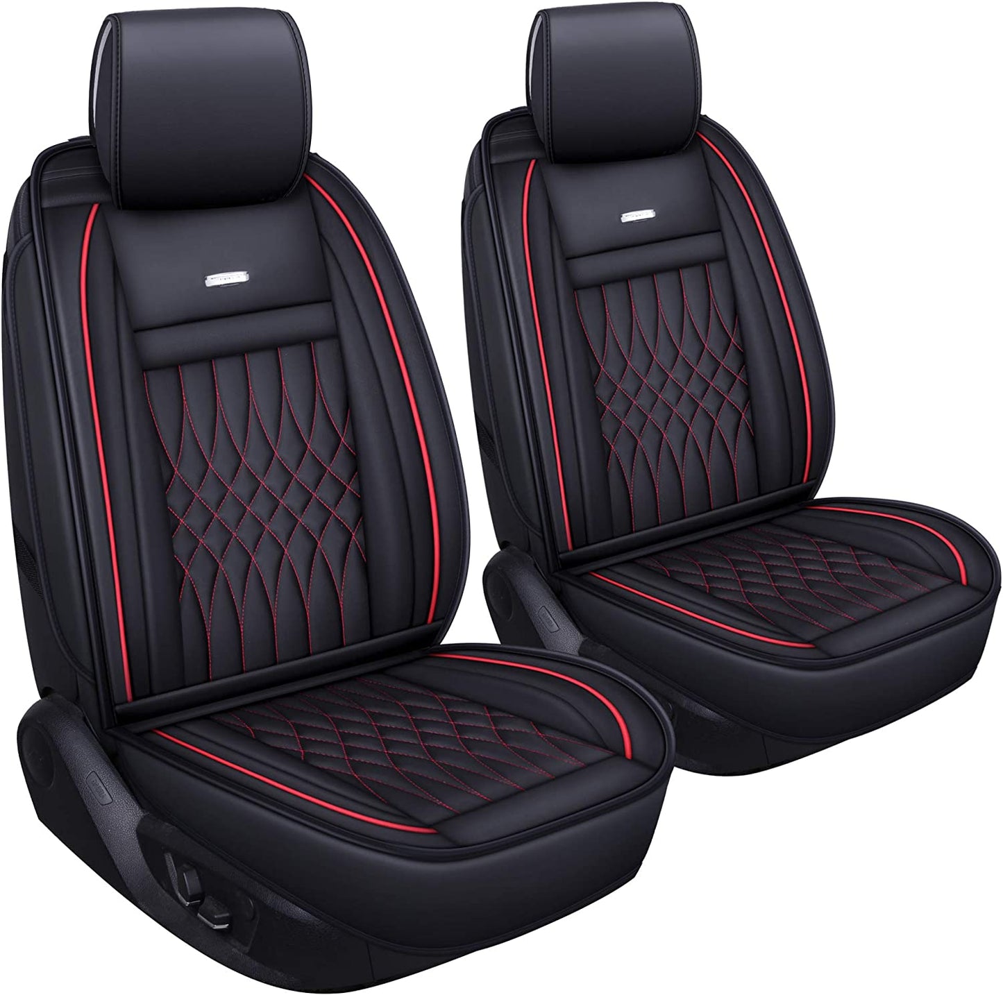 5 Car Seat Covers Full Set with Waterproof Leather Universal Fit for Elantra Sonata Sportage RAV4 CRV Altima Accord Chevy Equinox (Black Full Set)